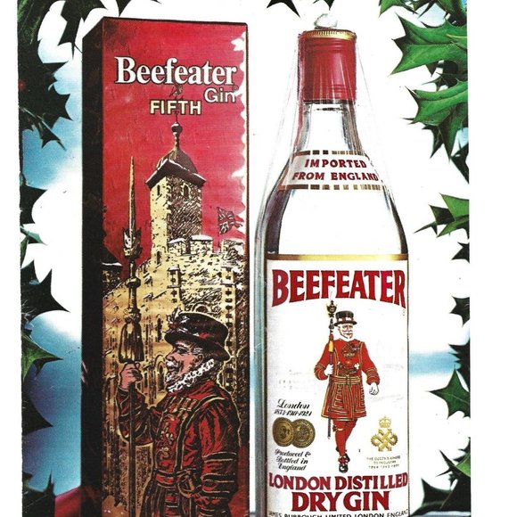 Beefeater London Distilled Gin 1970s Vintage Print Ad 9 inch Tall - Picture 2 of 4